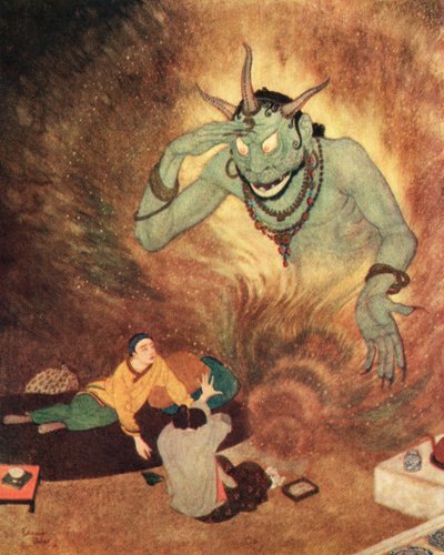 Aladdin and the Efrite, illustration from 