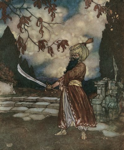Blue beard: The terrifying Blue Beard has the beard so black it looks blue by Edmund Dulac