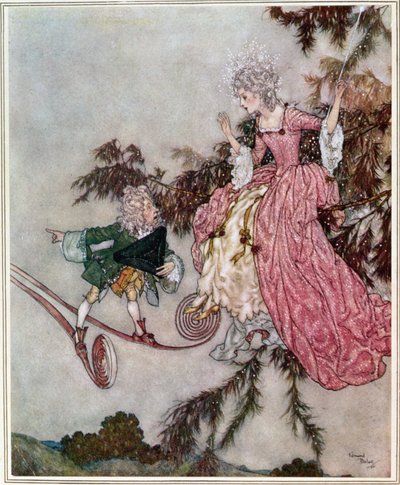 But news of it was brought to her by a little dwarf who owned a pair of 7-league boots, illustration from 