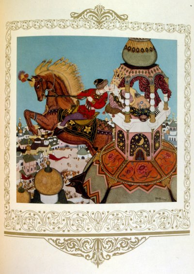 Prince kissing a beautiful princess in a tower by Edmund Dulac