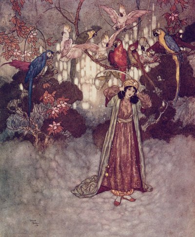 These no sooner saw Beauty than they began to scream and chatter by Edmund Dulac
