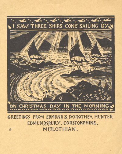 I saw three sailing ships, c.1930 by Edmund Hunter