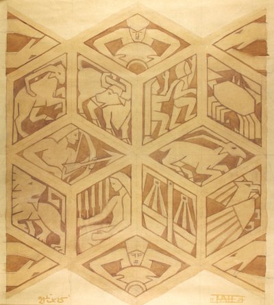 Zodiac Signs - Art Deco, April 1934 by Edmund Hunter