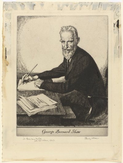 Portrait of George Bernard Shaw by Edmund Joseph Sullivan (signed by artist)