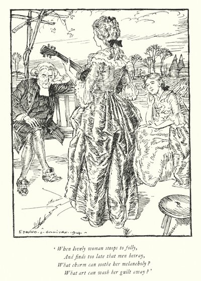 Illustration for The Vicar of Wakefield by Oliver Goldsmith by Edmund Joseph Sullivan