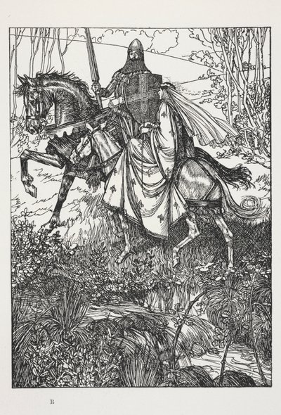 Sir Launcelot and Queen Guinevere, illustration from 