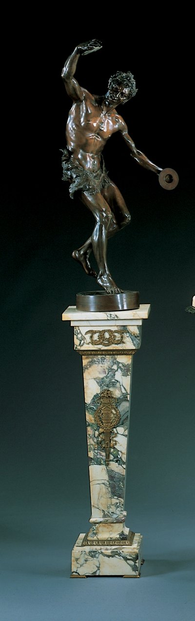 Cast after a model by Goldscheider, modelled as a dancing satyr playing the cymbals by Edmund Klotz