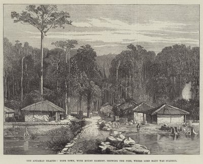The Andaman Islands, Hope Town, with Mount Harriet, Showing the Pier, Where Lord Mayo Was Stabbed by Edmund Morison Wimperis