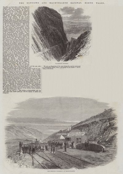 The Newtown and Machynlleth Railway, North Wales by Edmund Morison Wimperis