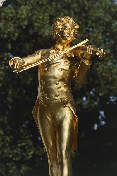 Statue of a musician, Johann Strauss Statue, Vienna, Austria by Edmund Ritter von Hellmer