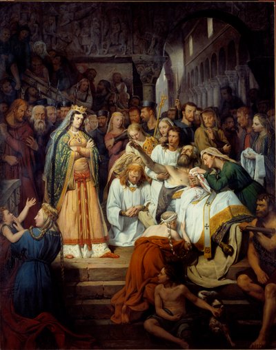 The Death of Saint Pretextat, Bishop of Rouen by Edouard  Cibot