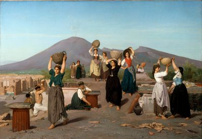 Scene of Excavations in Pompei by Edouard Alexandre Sain