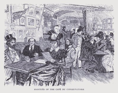 Bohemian Paris: Habitues of the Cafe du Conservatoire by Edouard Alfred (1875-1954) Cucuel