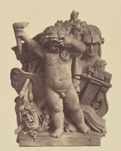 Les Beaux-arts, Sculpture by Nicolas Guillemin, Decoration of the Louvre, Paris by Édouard Baldus