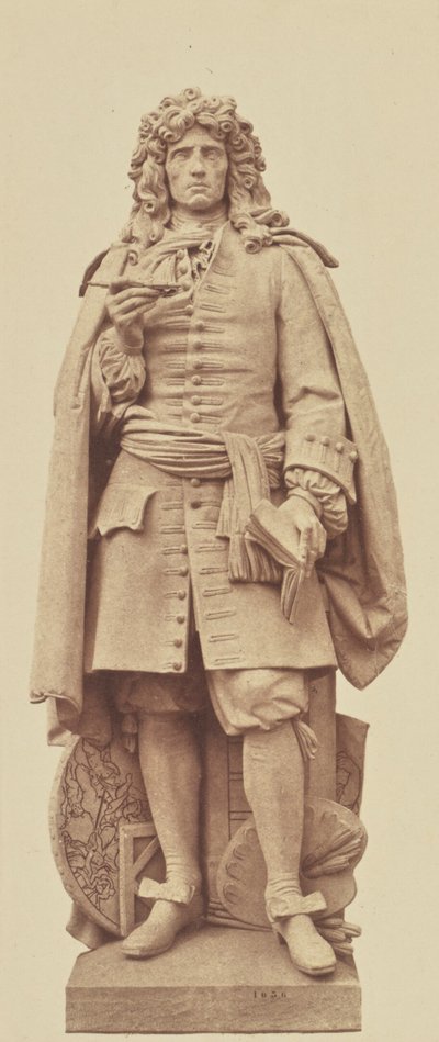 Mignard, Statue by Jean Baptiste Joseph de Bay, Decoration of the Louvre, Paris by Édouard Baldus