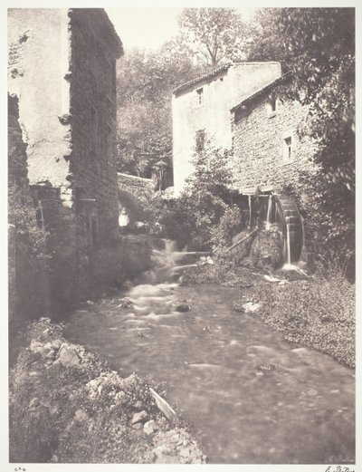 Moulins a eau en Auvergne, 1852, printed 1978 by Édouard Baldus