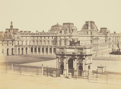 The Arc de Triomphe du Carrousel and the Cour Napoléon, Seen from the Tuileries, Louvre, Paris by Édouard Baldus