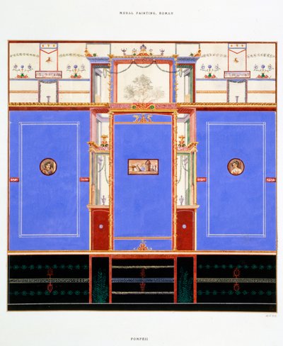 Wall decoration, House of the Dioscuri, Pompeii by Edouard Clerievanse