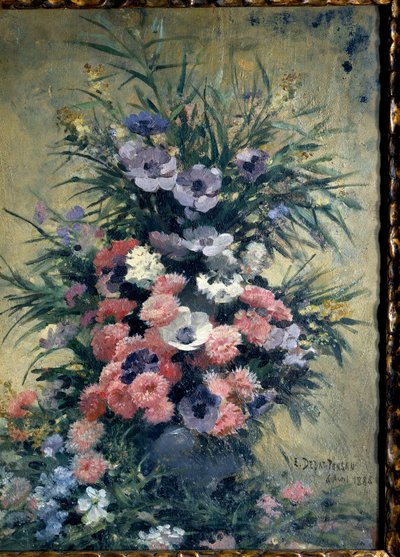 Bouquet of anemones by Edouard Debat Ponsan
