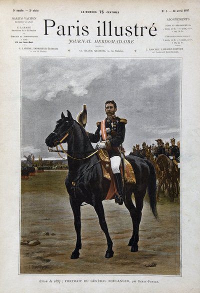 Equestrian Portrait of General Georges Boulanger (1837-1891), Politician after Edouard Debat Ponsan by Edouard Debat Ponsan