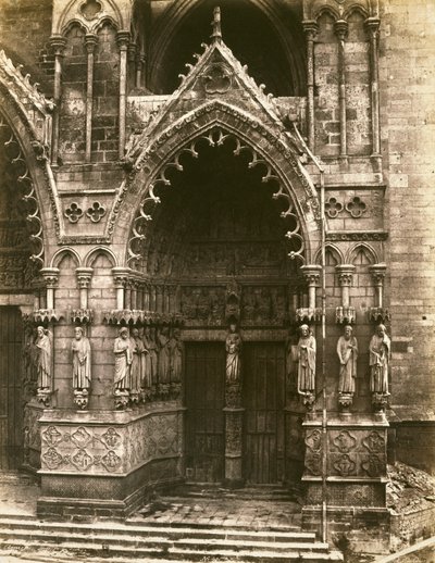 Porte de la Vierge, Amiens Cathedral, c.1856 by Edouard Denis Baldus