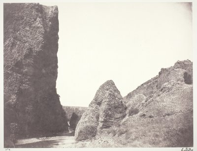 Stream Flowing Between a Cliff and Rocks by Edouard Denis Baldus