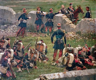 Evening of the battle of Rezonville Gravelotte. Grenadiers of the Imperial Guard at rest, 16 August by Jean Baptiste Edouard Detaille
