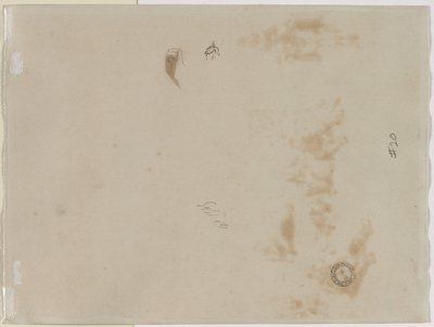 Sketch of a Man with Upraised Arm and Sketch of a Helmet (verso) by Edouard Detaille