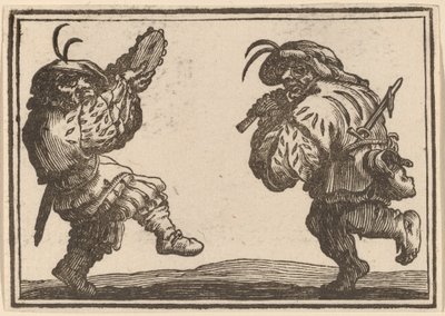 Dancers with Flute and Tambourine by Edouard Eckman after Jacques Callot