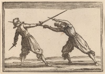 Duel with Swords and Daggers by Edouard Eckman after Jacques Callot