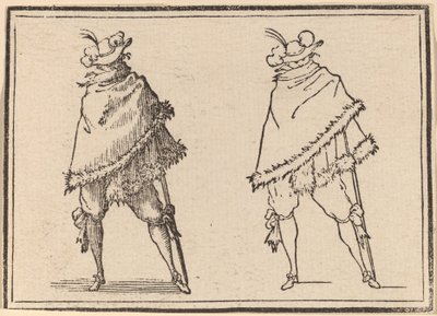 Gentleman Wrapped in his Mantle by Edouard Eckman after Jacques Callot