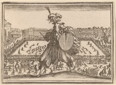 Piazza Santa Croce, Florence by Edouard Eckman after Jacques Callot