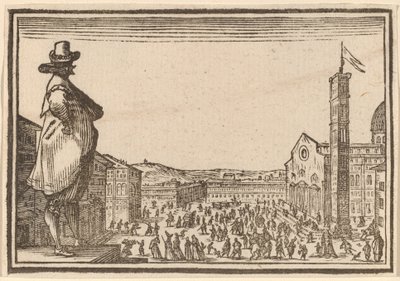 Piazza del Duomo, Florence by Edouard Eckman after Jacques Callot