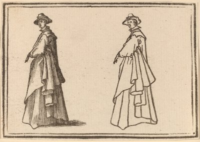 Standing Woman in a Great Coat by Edouard Eckman after Jacques Callot