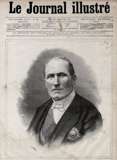 Portrait of Georges Eugene Haussmann Called Baron Haussmann (1809-1891) Prefect of the Seine During the Second Empire - Engraving by Navellier in 