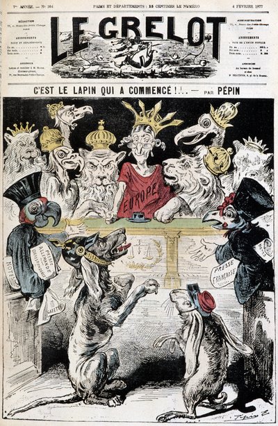 The rabbit started! - Cartoon on the Franco-German conflict, Illustration by Edouard Pepin by Edouard Guillaumin Pepin
