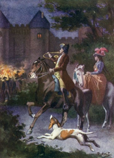 In the Twinkling of an Eye All the Mauprats Were at the Portcullis. Illustration for Mauprat by George Sand by Edouard Henri Avril
