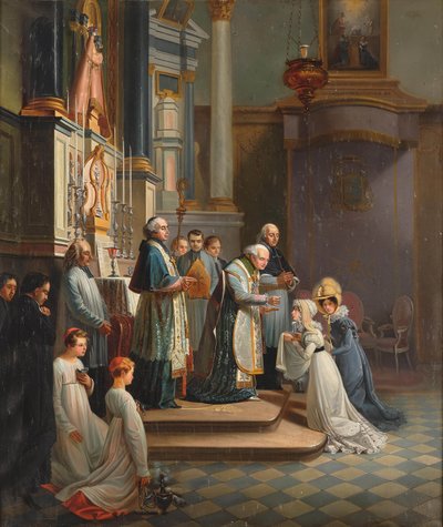 Visit of the Duchess of Berry to the Church of Notre Dame de Liesse in April 1819 by Édouard Henri Théophile Pingret