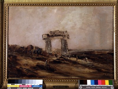 Ruins of a Temple in the Desert by Edouard Jacques Dufeu