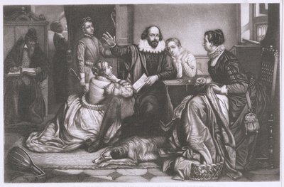 Shakespeare with his Family, at Stratford, Reciting the Tragedy Hamlet by Edouard Jean Conrad Hamman