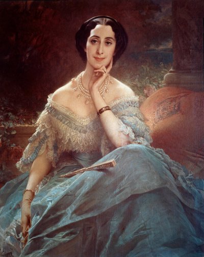 Portrait of Countess Hallez Claparede, Lady of Honour of the Empress Eugenie. Painting by Edouard Louis Dubufe by Edouard Louis Dubufe
