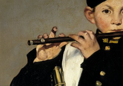 A flute player (Detail) by Édouard Manet