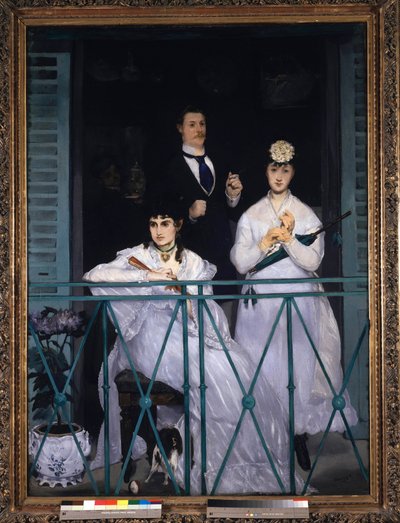 Balcony (Portrait of Berthe Morisot, Fanny Claus, Antoine Guillemet, and Leon Leenhoff) by Édouard Manet