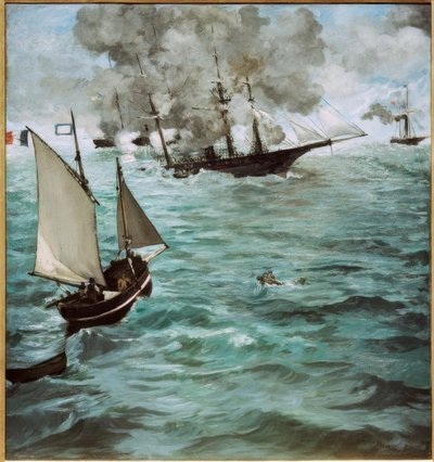 The Battle between the U.S.S. Kearsarge and the C.S.S. Alabama by Édouard Manet
