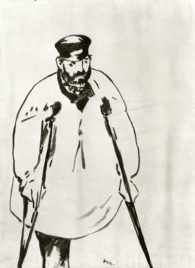 A Man on Crutches by Édouard Manet