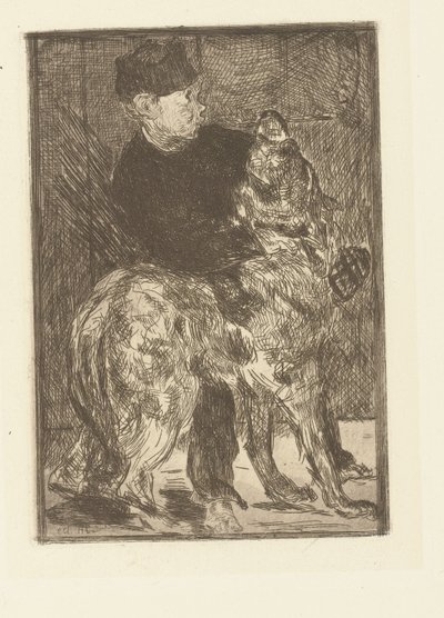 Boy Playing with Dog by Édouard Manet