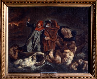The Boat of Dante or Dante and Virgil in Hell by Édouard Manet