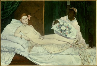 Olympia. Young Woman Naked on a Bed with Her Black Maid Bringing Her a Bouquet of Flowers. 1863. Paris, Musee d