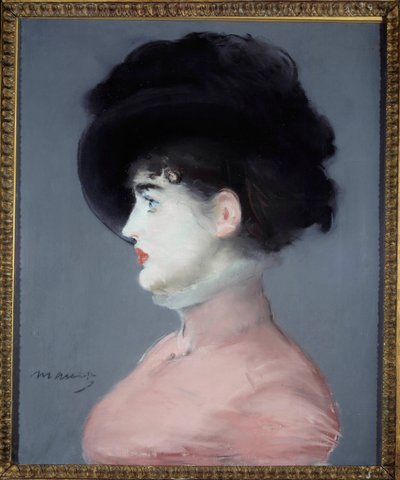 Portrait of the Viennese or Irma Brunner wearing a black hat by Édouard Manet