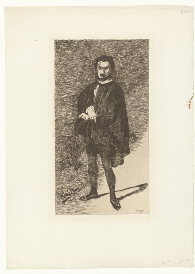 Portrait of Actor Philibert Rouvière as Hamlet by Édouard Manet